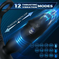 Lurevibe -  3 -Thrusting & 12 -Vibrating Cock Rings Prostate Massager - Lurevibe