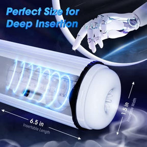 Lurevibe - Fantasy Aircraft Cup Men's Fully Automatic Telescopic Warming Pronunciation Electric Masturator - Lurevibe