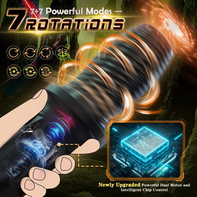 Lurevibe - Gawk Gawk Black (With Cover) Tivino Rotating Vibration Male Masturbation Cup - Lurevibe