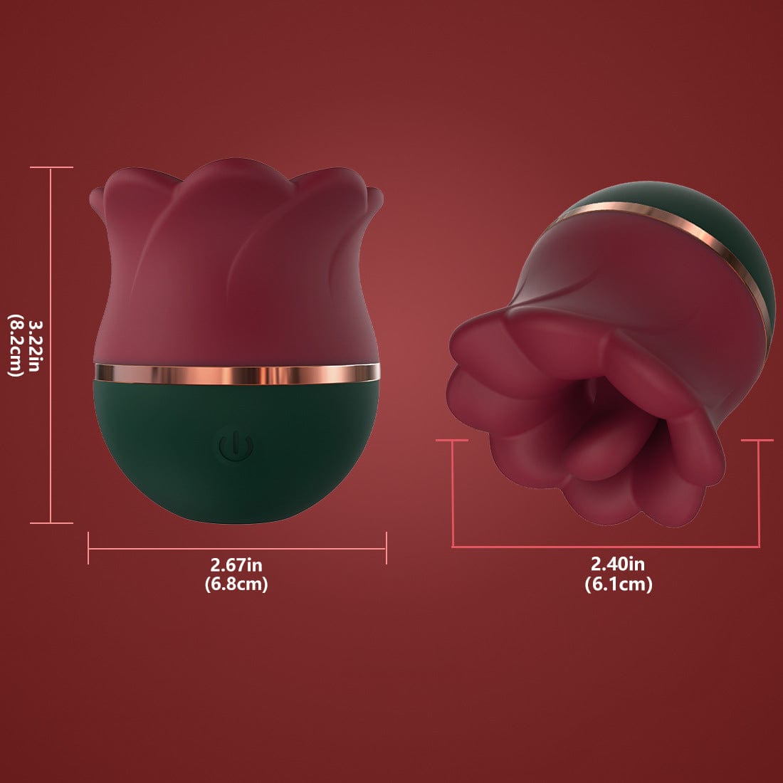 Lurevibe - 2 In 1 Rose Kiss Tongue Licking Rose Flower Vibrator - Lurevibe