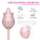 Lurevibe - New Rose Toy Warming G-spot Tongue Licking Vibrator - Lurevibe