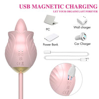 Lurevibe - New Rose Toy Warming G-spot Tongue Licking Vibrator - Lurevibe