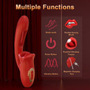 Lurevibe -  Rose Muncher 3 In 1 Rose Hollowed Out Kiss Tongue Vibrator - Lurevibe