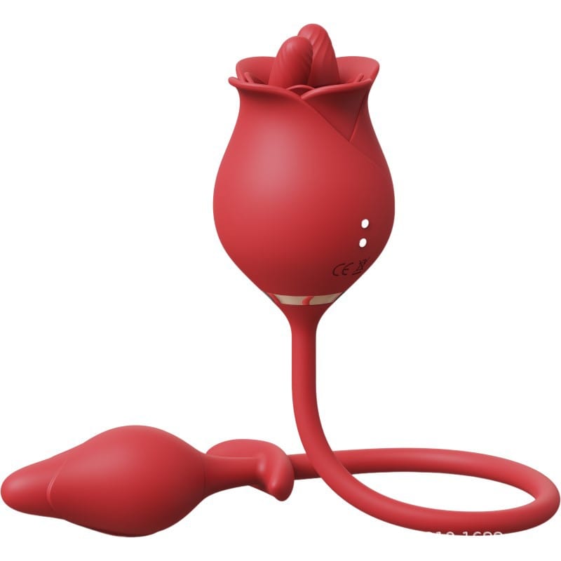 Lurevibe - Romeo Double-pistil Tongue-licking Rose Toy With Vibrating Anal Plug - Lurevibe