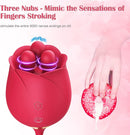 Lurevibe - S475-7 4-in-1 Three Pistils Rose Toy With Telescopic Egg - Lurevibe