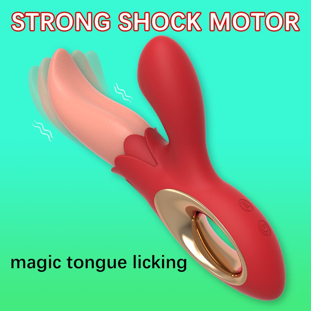 Lurevibe - Multiple Frequency Conversion Sucking / Tapping Rose Tongue-licking Vibrator - Lurevibe