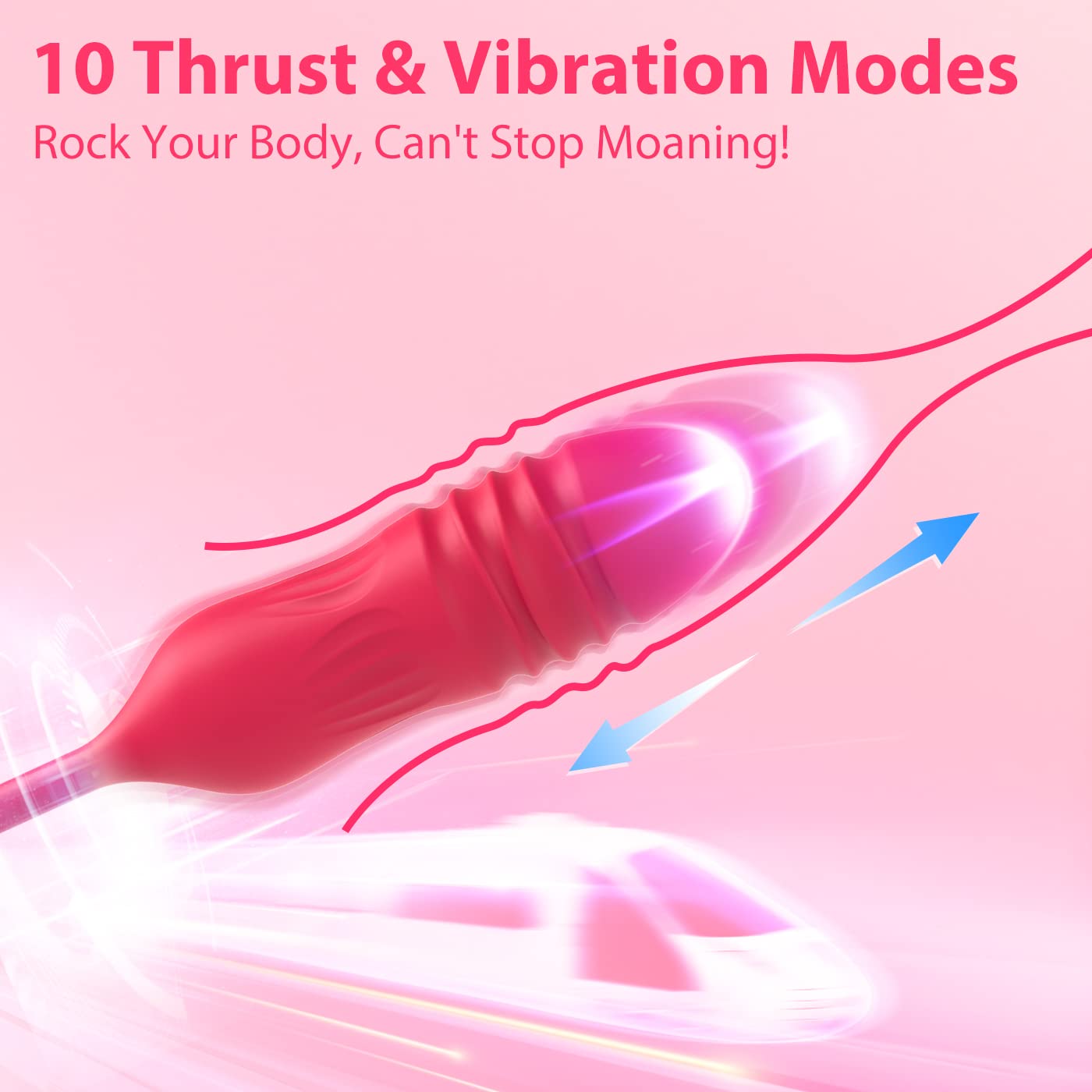 Lurevibe - Rose Female Tongue Licking Egg Jumping Telescopic Masturbation Device Double-headed Vibrating Sex Toy - Lurevibe