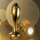 Lurevibe - Pearl Rose Anal Plug Gold Stainless Steel For Male And Female Anal Expansion - Lurevibe