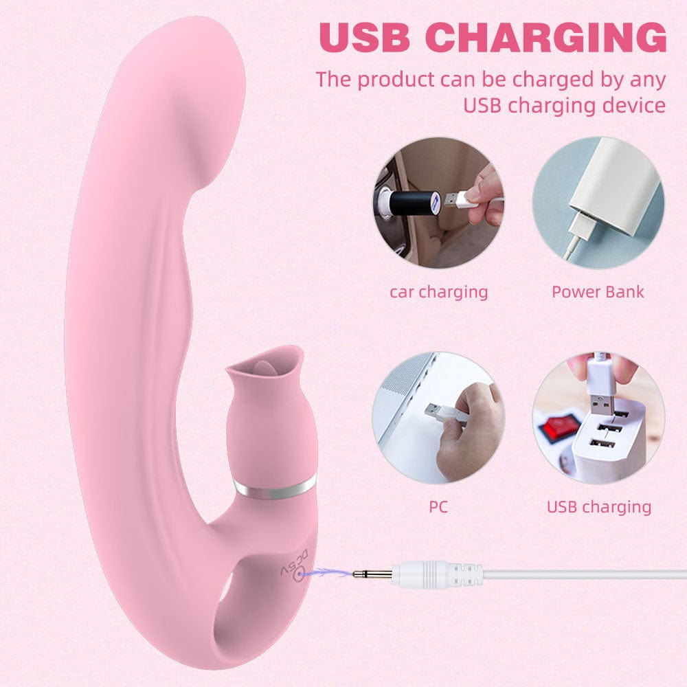 Lurevibe - Tongue Licking G Spot Stimulating Dildo Vibrator - Lurevibe