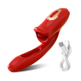 Lurevibe -  Rose Muncher 3 In 1 Rose Hollowed Out Kiss Tongue Vibrator - Lurevibe