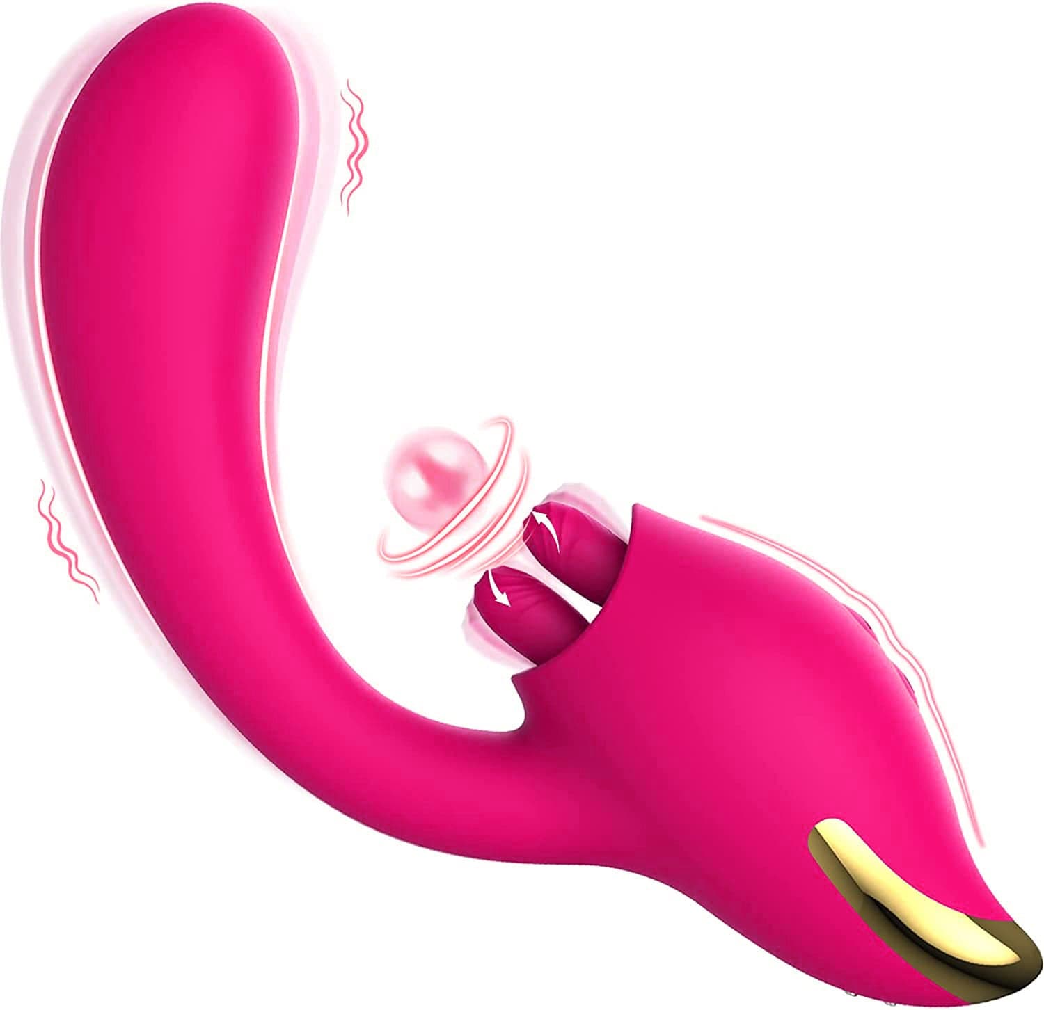 Lurevibe - Merlot 2-in-1 Tongue-licking Dildo Vibrator - Lurevibe