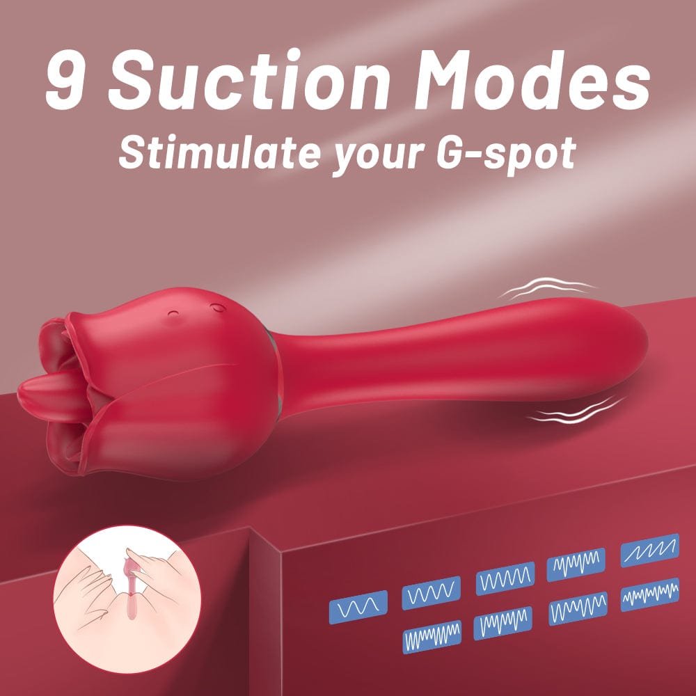 Lurevibe - Tongue Rose & G-Sport Sex Toy Oral Licking Stimulate Masturbate Adult Toys Massager For Women - Lurevibe