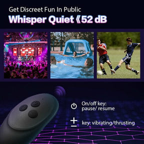 Lurevibe - 10 Thrilling Vibration 3 Thrusting Silicone Remote Control Cock Ring Anal Vibrator - Lurevibe