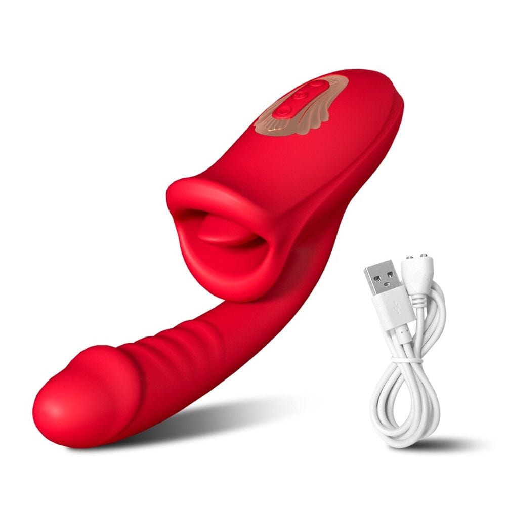 Lurevibe - Rose Muncher Mouth Shaped Lip Biting Vibrator With G Spot Vibrator - Lurevibe