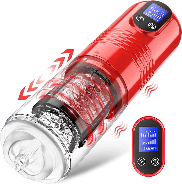 Lurevibe - Strong stimulation Innovative Motors Telescoping LCD Display Masturbator - Lurevibe
