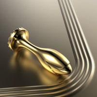 Lurevibe - Pearl Rose Anal Plug Gold Stainless Steel For Male And Female Anal Expansion - Lurevibe