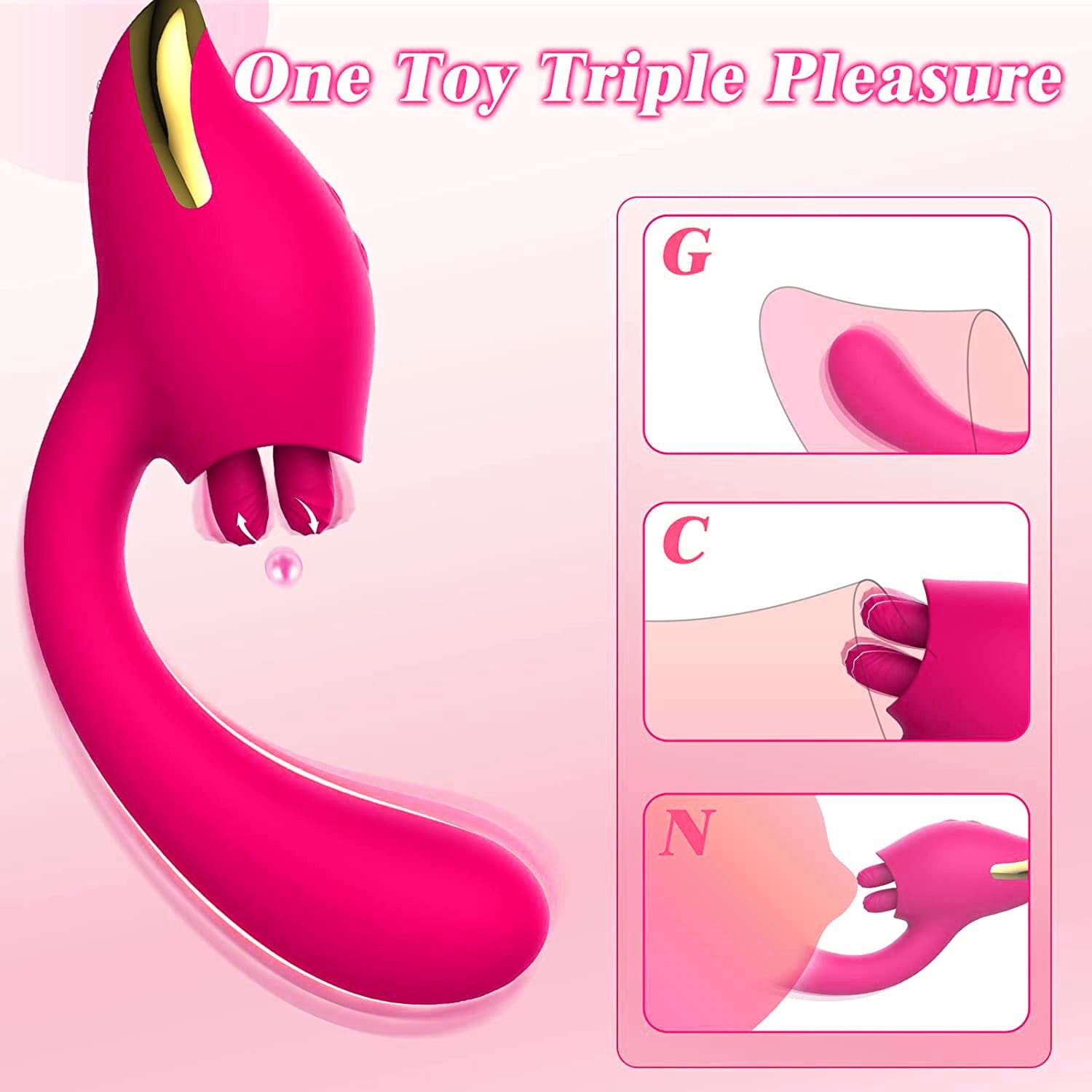 Lurevibe - Merlot 2-in-1 Tongue-licking Dildo Vibrator - Lurevibe