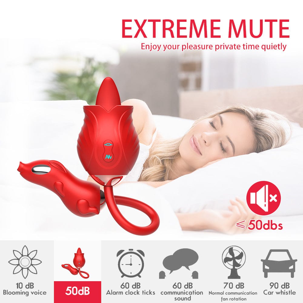 Lurevibe - New Rose Double Head Tongue Licking Vibration Jump Egg For Women - Lurevibe