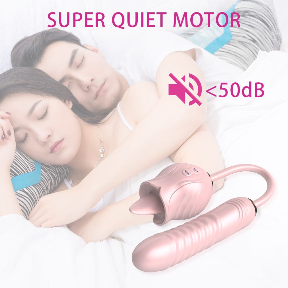 Lurevibe - New Rose Toy Warming G-spot Tongue Licking Vibrator - Lurevibe