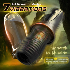 Lurevibe - Gawk Gawk Black (With Cover) Tivino Rotating Vibration Male Masturbation Cup - Lurevibe