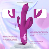 Lurevibe -Trident 4-in-1 Heating Telescopic Swinging Tongue-licking Vibrator - Lurevibe