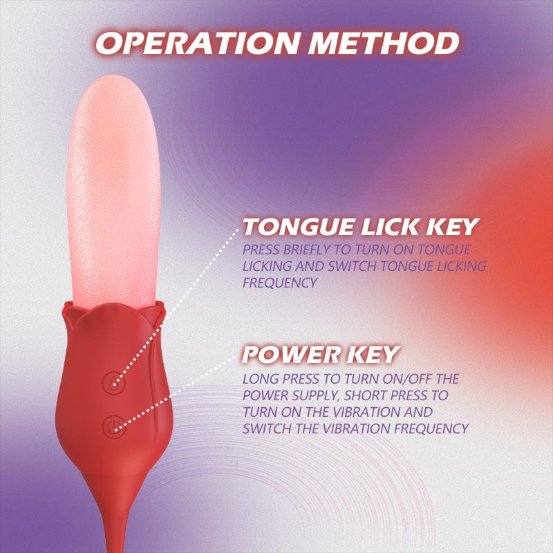 Lurevibe - Mia 2-in-1 Upgraded Tongue-licking Rose Toy With Licking Bullet Vibrator - Lurevibe