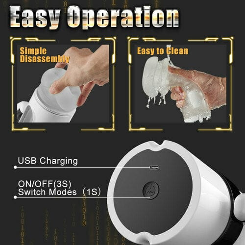 Lurevibe - Full Automatic Airplane Cup Male Articles, Masturbation Device, Retractable Adult Electric Cup - Lurevibe