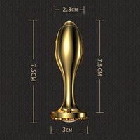 Lurevibe - Pearl Rose Anal Plug Gold Stainless Steel For Male And Female Anal Expansion - Lurevibe