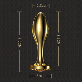 Lurevibe - Pearl Rose Anal Plug Gold Stainless Steel For Male And Female Anal Expansion - Lurevibe
