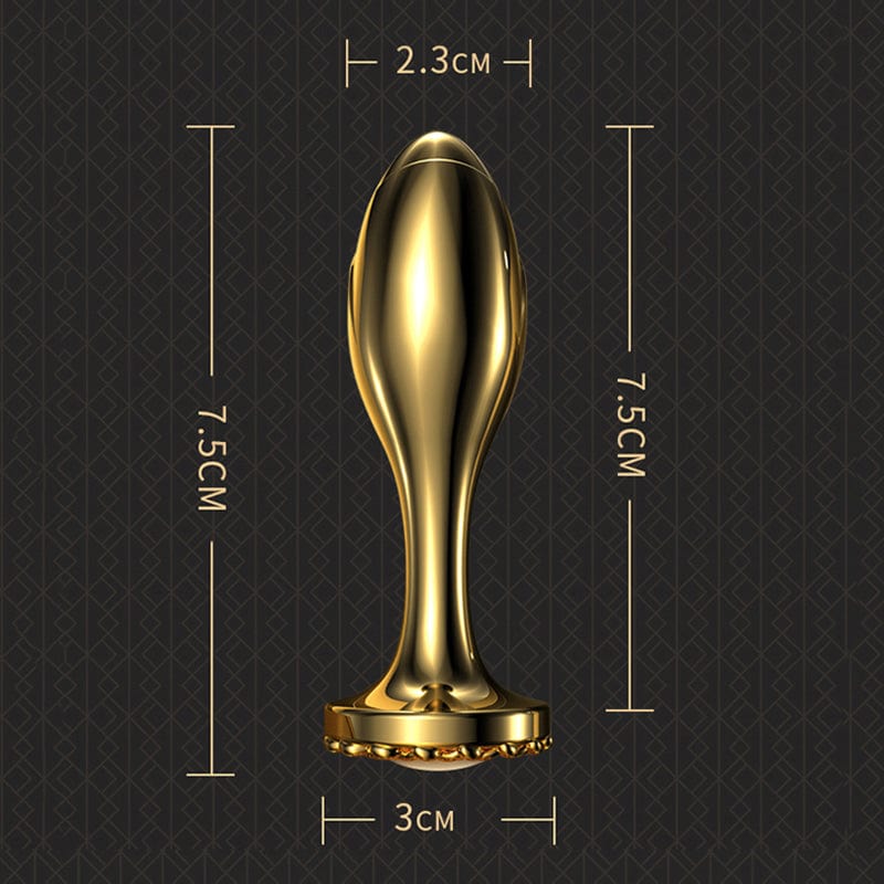 Lurevibe - Pearl Rose Anal Plug Gold Stainless Steel For Male And Female Anal Expansion - Lurevibe