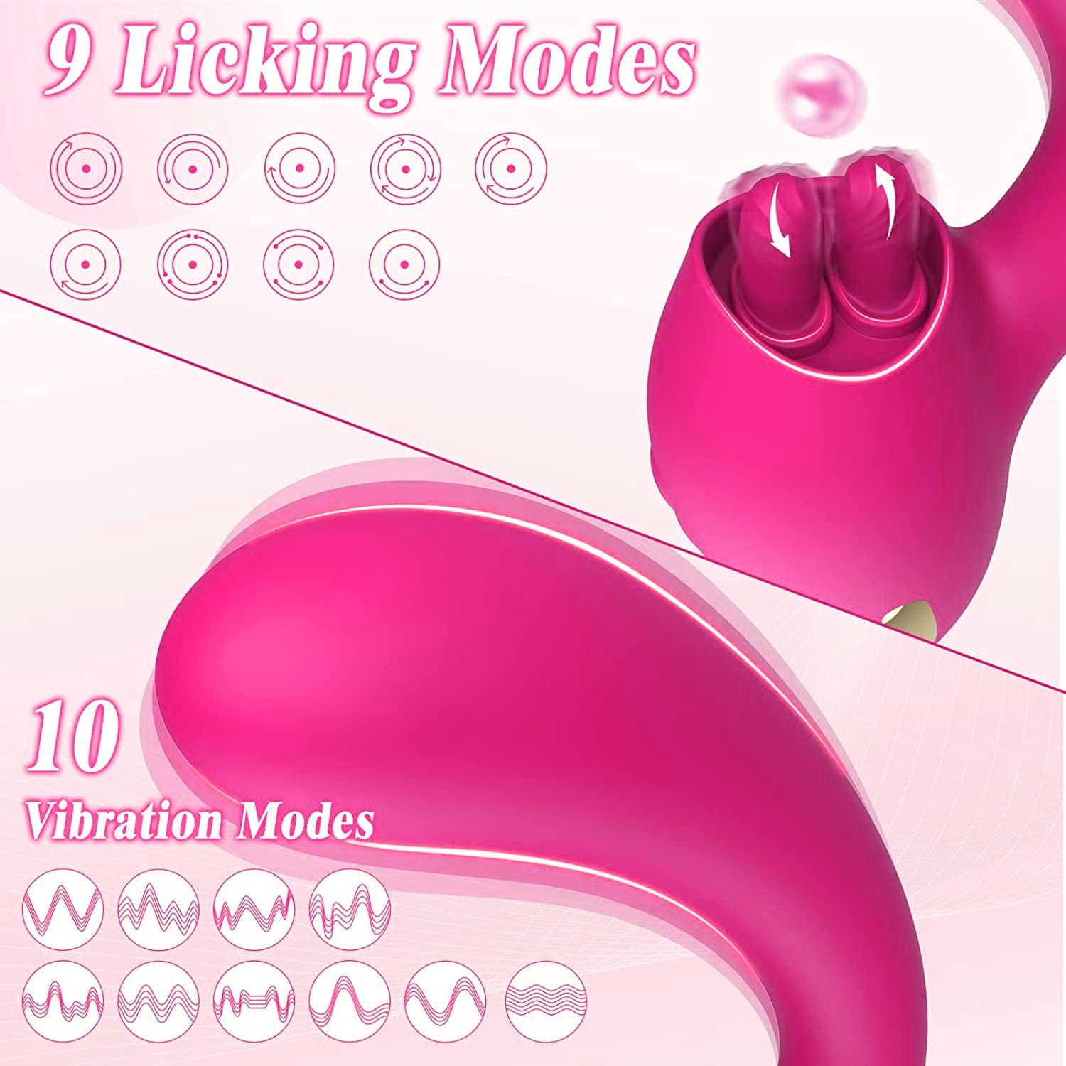 Lurevibe - Merlot 2-in-1 Tongue-licking Dildo Vibrator - Lurevibe