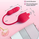 Lurevibe - Rose Female Tongue Licking Egg Jumping Telescopic Masturbation Device Double-headed Vibrating Sex Toy - Lurevibe