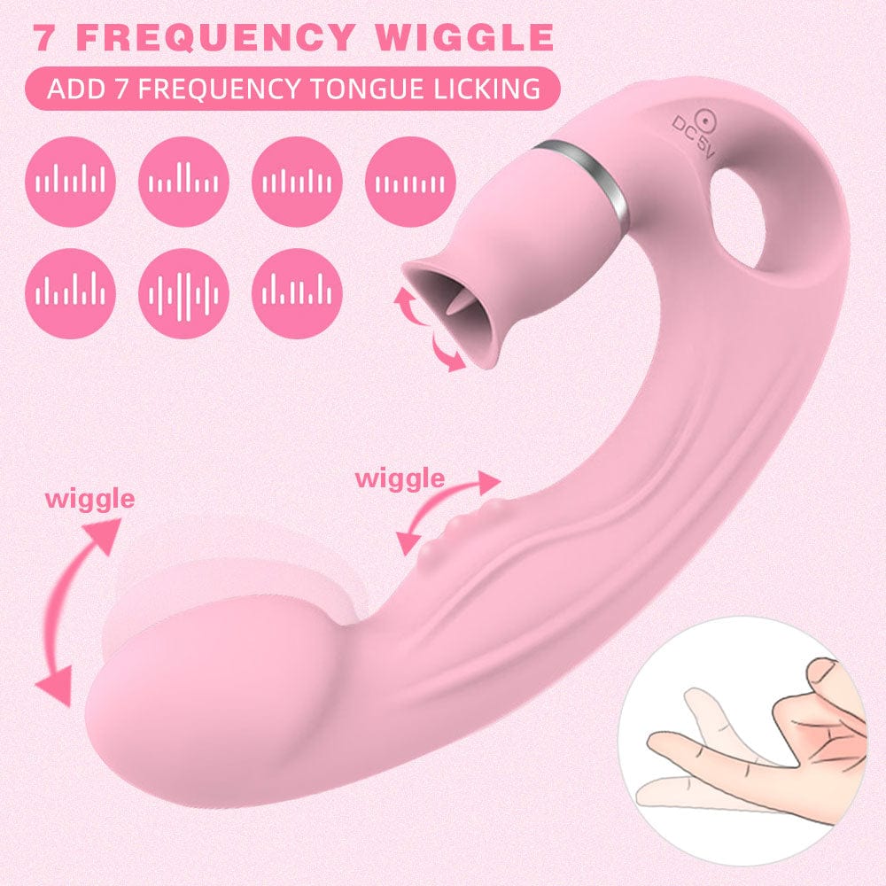 Lurevibe - Tongue Licking G Spot Stimulating Dildo Vibrator - Lurevibe