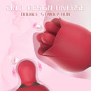Lurevibe - 2 In 1 Rose Vibrator Sex Toy Clitoral Clit Tongue Licking Vibrator - Lurevibe