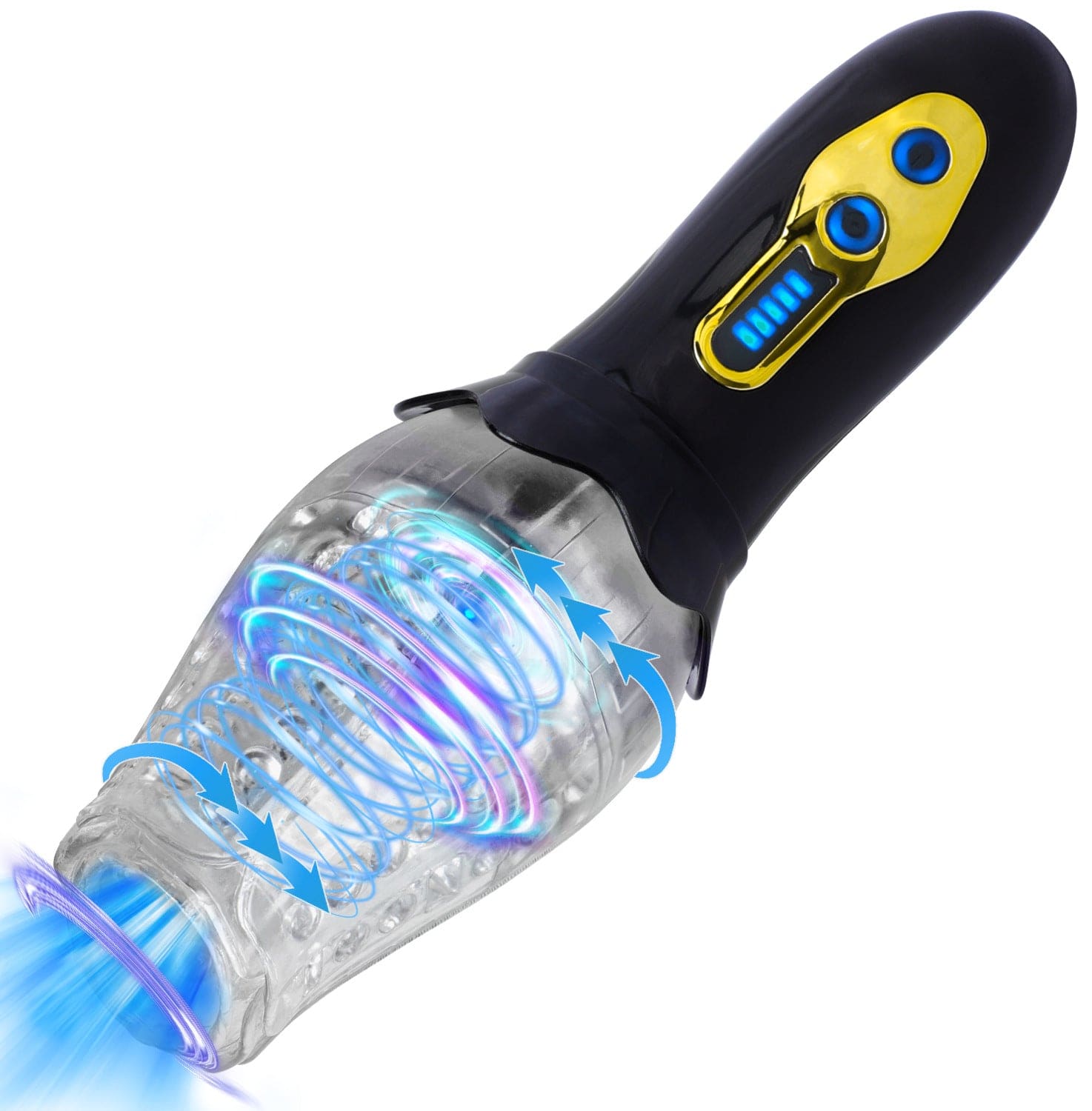 Lurevibe - Male Rose Penis Trainer Rotating Vibrating Deepthroat Masturbator - Lurevibe