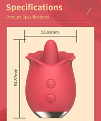 Lurevibe - Powerful Rose Toy Vibrator With Tongue Licking Oral Nipple Clit Clitoris Stimulator - Lurevibe