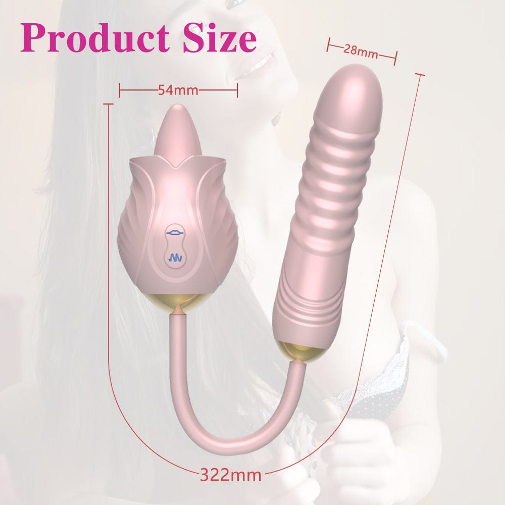 Lurevibe - New Rose Toy Warming G-spot Tongue Licking Vibrator - Lurevibe