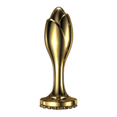 Lurevibe - Pearl Rose Anal Plug Gold Stainless Steel For Male And Female Anal Expansion - Lurevibe