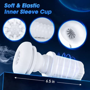 Lurevibe - Fantasy Aircraft Cup Men's Fully Automatic Telescopic Warming Pronunciation Electric Masturator - Lurevibe