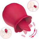 Lurevibe -10 Speeds Vibrating Rose Shape Tongue Licking Vibrator For Women - Lurevibe