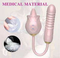 Lurevibe - New Rose Toy Warming G-spot Tongue Licking Vibrator - Lurevibe