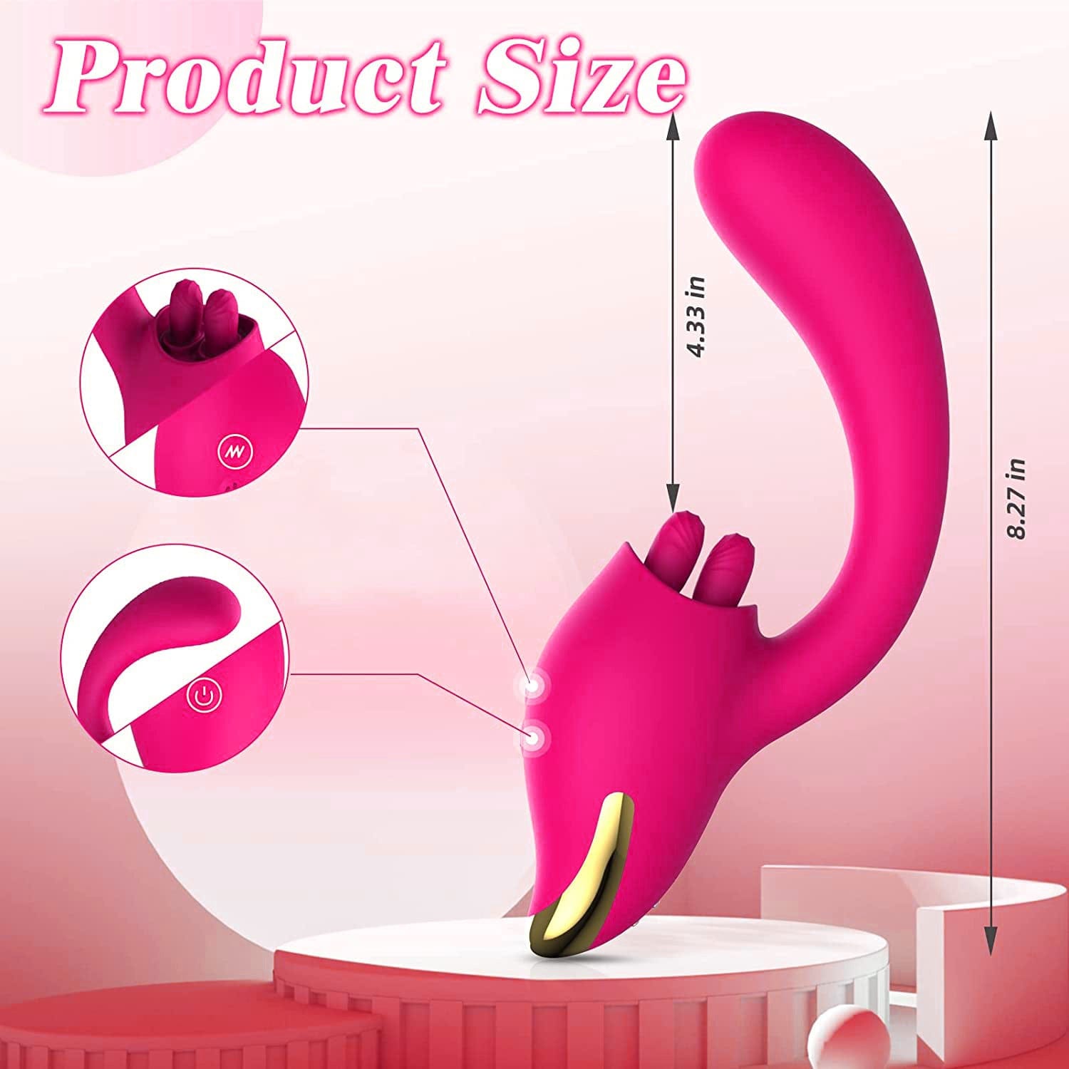 Lurevibe - Merlot 2-in-1 Tongue-licking Dildo Vibrator - Lurevibe