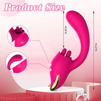 Lurevibe - Merlot 2-in-1 Tongue-licking Dildo Vibrator - Lurevibe