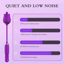 Lurevibe - Purple Rose Toy Rotating Pearls Telescopic Tongue-licking Vibrator - Lurevibe